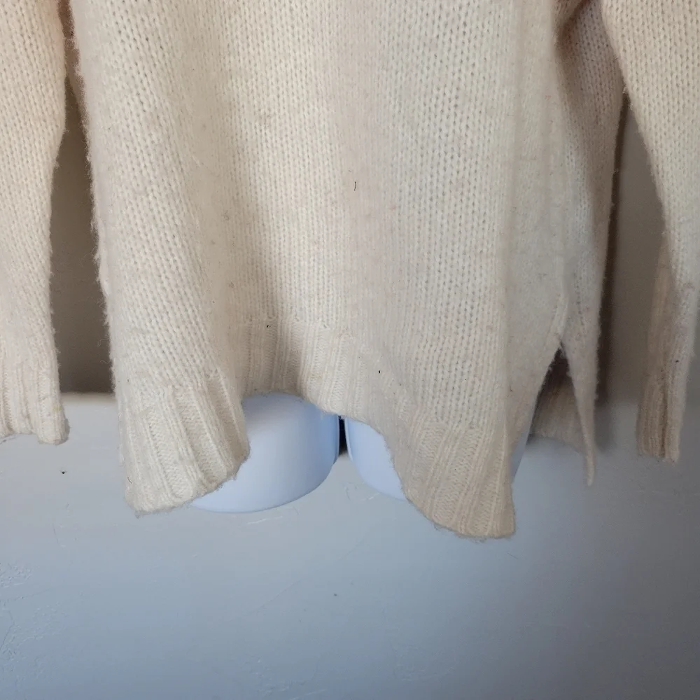 Aerie Fair Isle Turtleneck Sweater Long Sleeve 25% Wool XS Red White Colorful